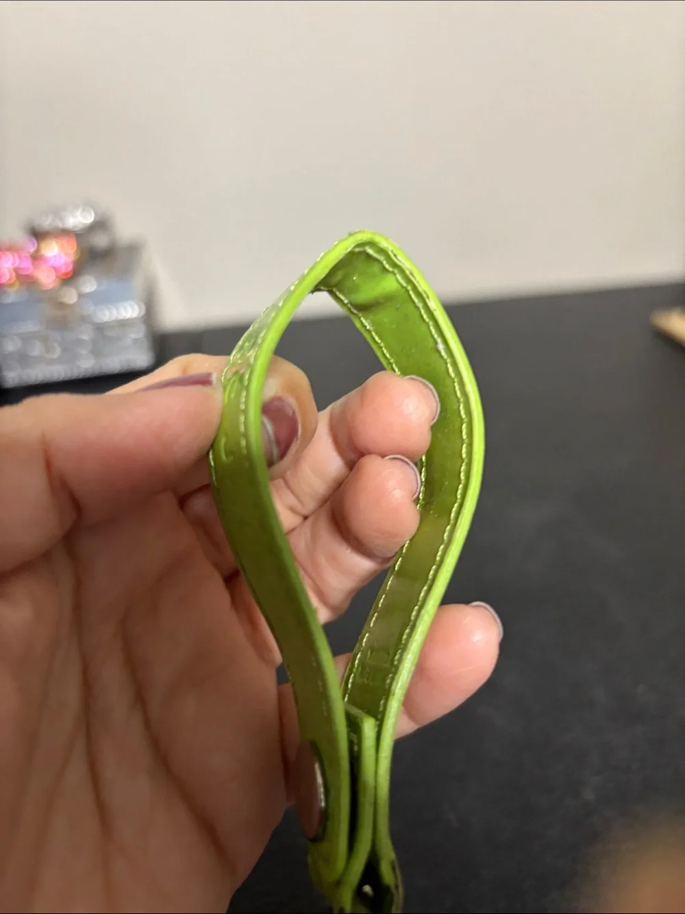 Marc Jacobs Lime Green Leather Key Ring